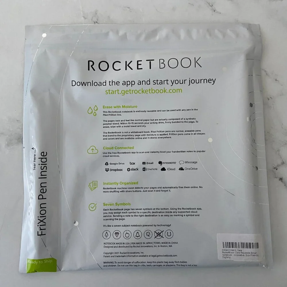 NEW Rocketbook Core Reusable Spiral Notebook, Letter Size 8.5x11, Teal